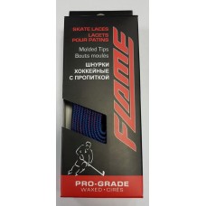 Шнурки хоккейные с пропиткой  FLAME HOCKEY ELITE PRO (син/красн)