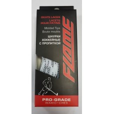 Шнурки хоккейные с пропиткой FLAME HOCKEY ELITE PRO (белые)